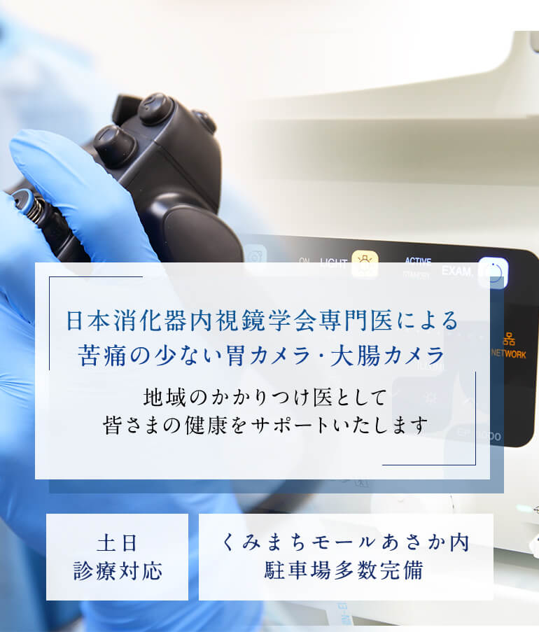 日本消化器内視鏡学会専門医による苦痛の少ない胃カメラ・大腸カメラ 眠った状態で楽に検査が受けられます